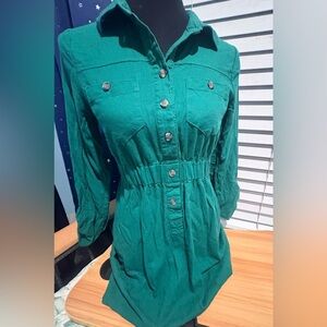 Green Button-Up Women's dress